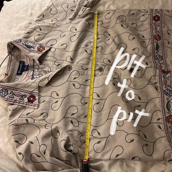 Vintage Denim & Co. Large Embroidered Denim Floral and Vine Shirt - Picture 11 of 12